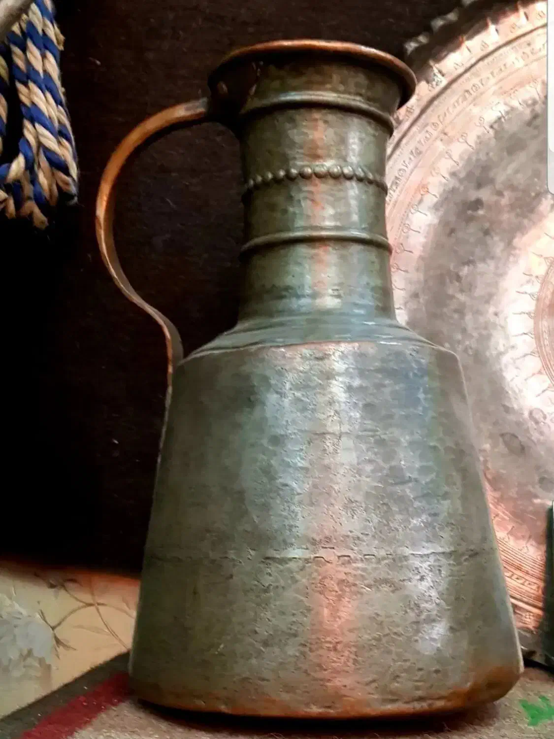 مشربه مسی قاجاری|کلکسیون اشیاء عتیقه|کرمانشاه, |دیوار