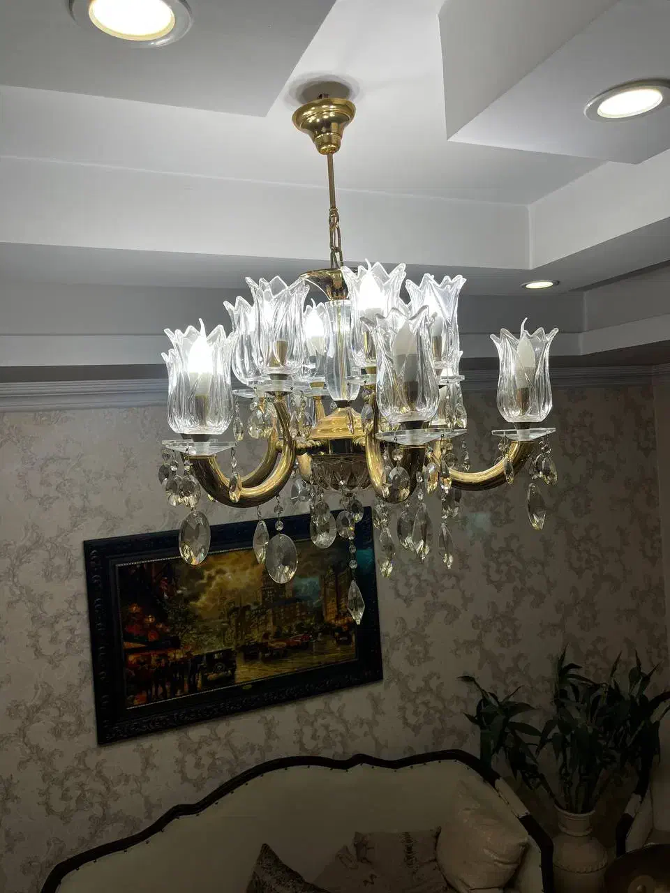 لوستر کریستال بزرگ|لوستر و چراغ آویز|کرج, فاز ۴ مهرشهر|دیوار