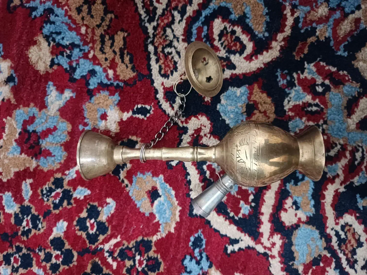 قلیان برنجی عتیقه/قدیمی و اصیل کار دست، تزئینی|کلکسیون اشیاء عتیقه|قم, محمد آباد|دیوار