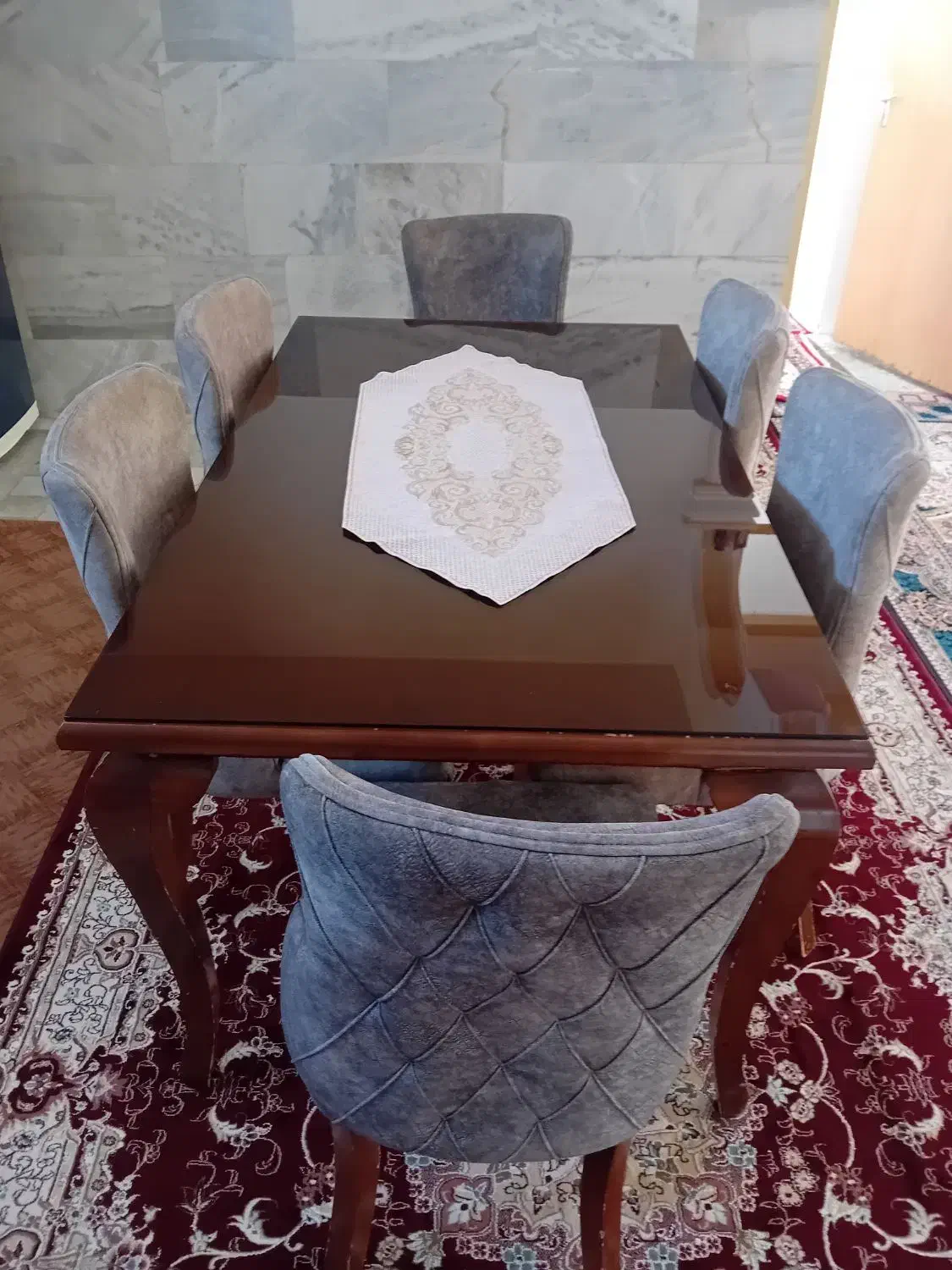 میز غذا خوری ۶ نفره|میز و صندلی غذاخوری|قروه, |دیوار