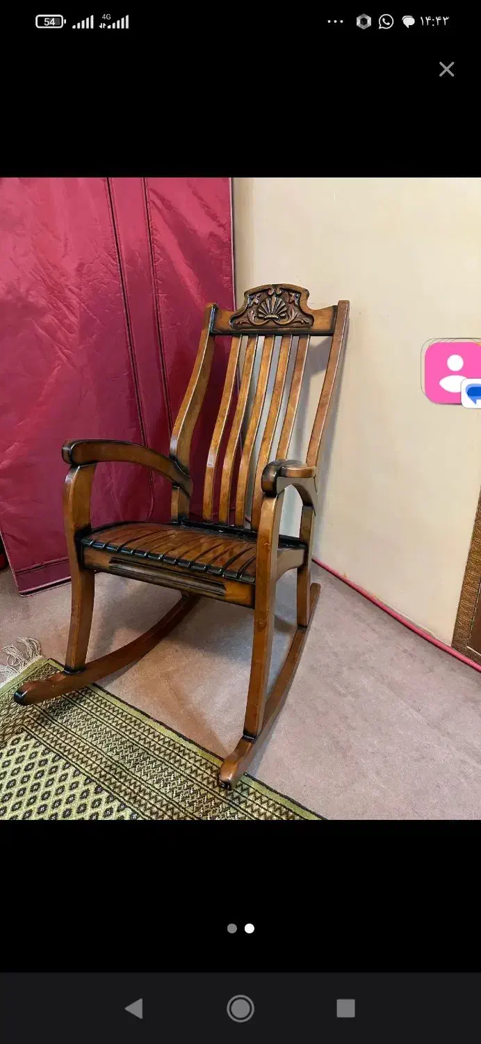 صندلی راکر جدید چوبی|صندلی و نیمکت|شیروان (خراسان), |دیوار