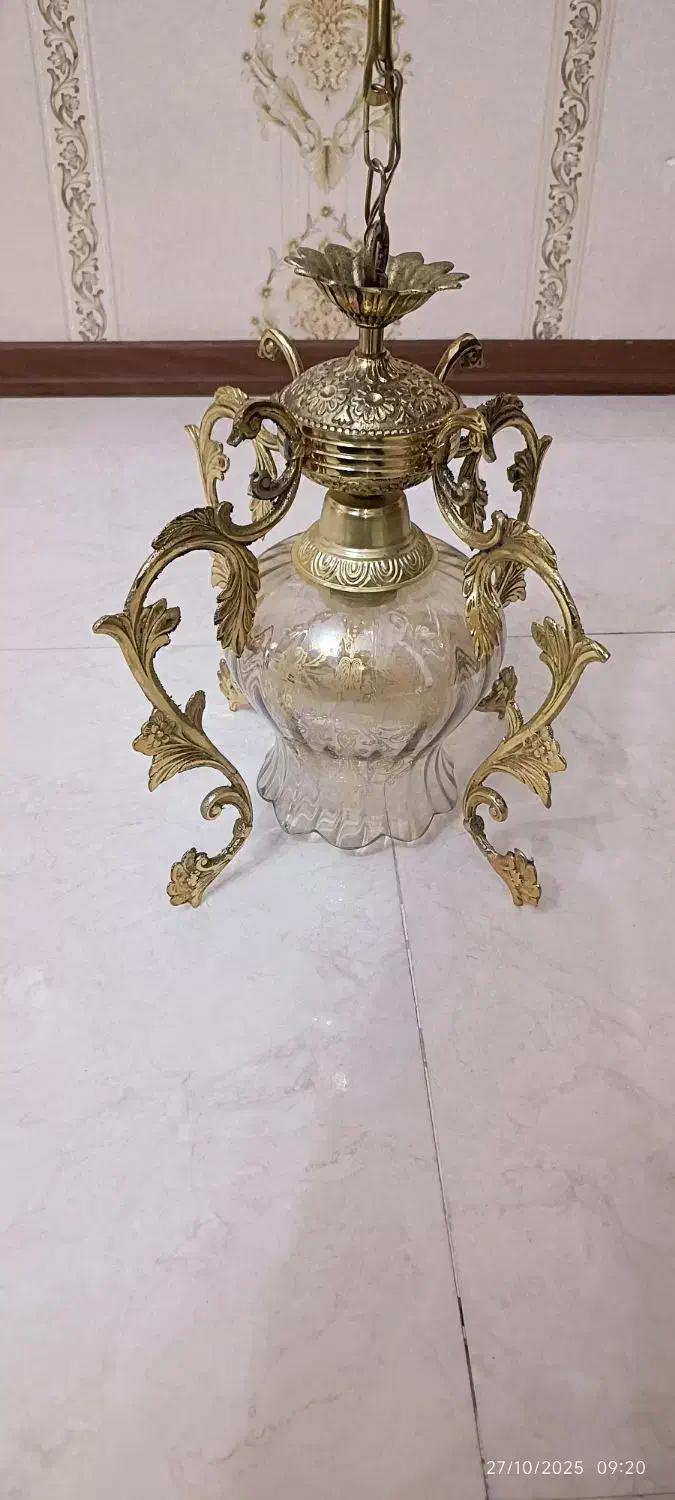 لوستر آشپزخانه اتاق خواب و راهرو برنجی تک لامپ|لوستر و چراغ آویز|تهران, خاک سفید|دیوار