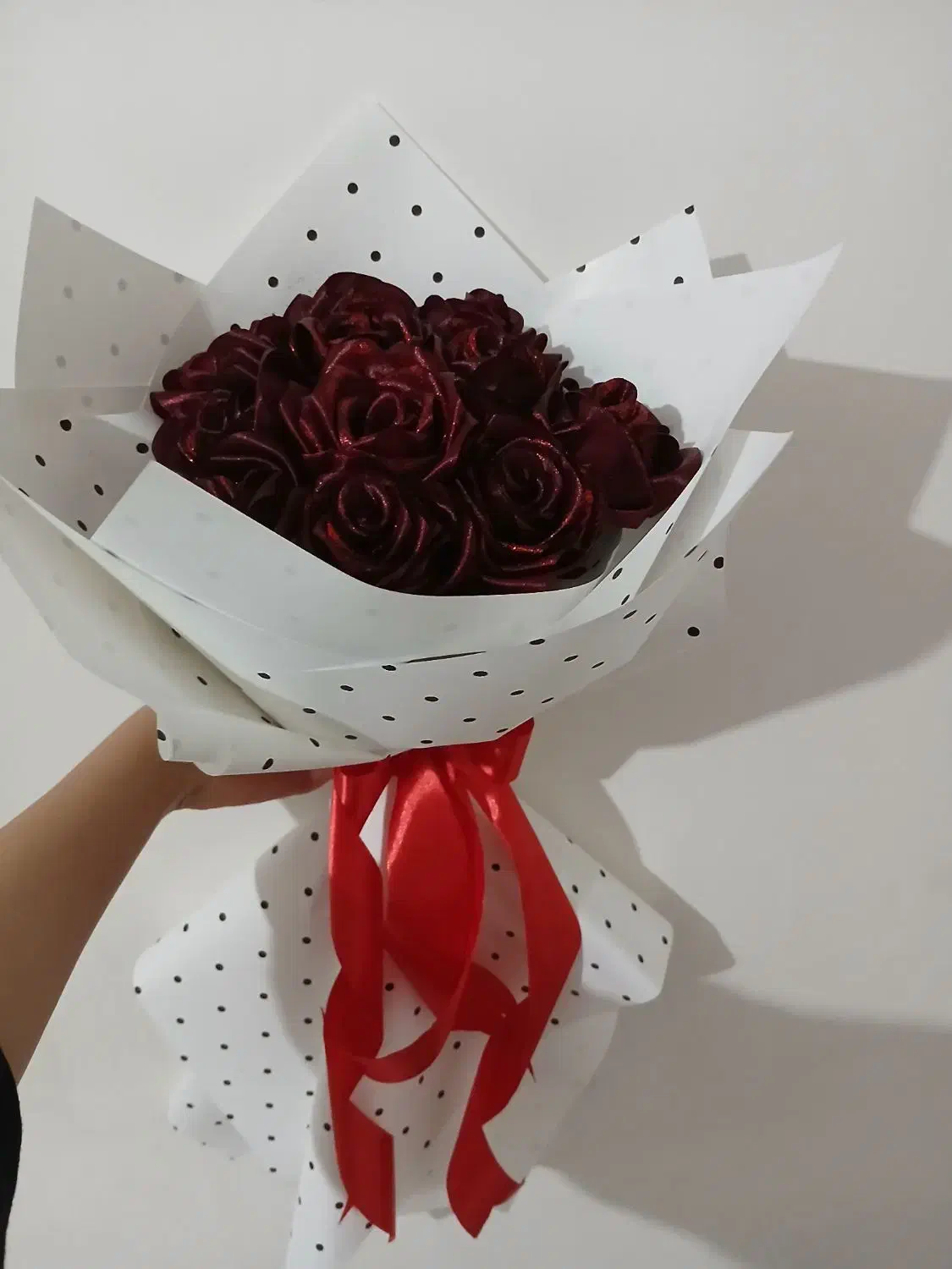 گل روبانی شاین دار شده|گل مصنوعی|بهار, |دیوار