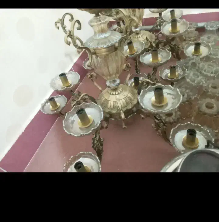 ۲ عددلوستر۱۰ شاخه برنز|لوستر و چراغ آویز|اهر, |دیوار