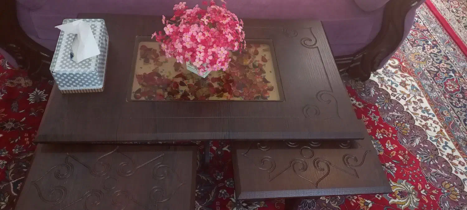 مبلمان ۷ نفره طرح چوب|مبلمان خانگی و میز عسلی|تهران, مسعودیه|دیوار