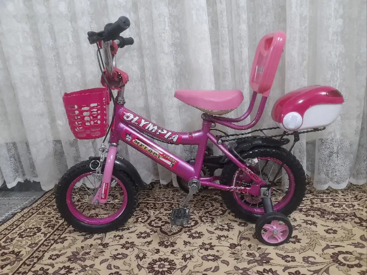 دوچرخه سایز ۱۲ صورتی|دوچرخه، اسکیت، اسکوتر|قم, فرهنگیان و شهربانی|دیوار