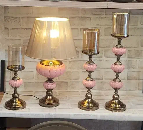 ست شمعدان و آباژورهای  خاص و زیبا|صنایع دستی و سایر لوازم تزئینی|گرگان, |دیوار