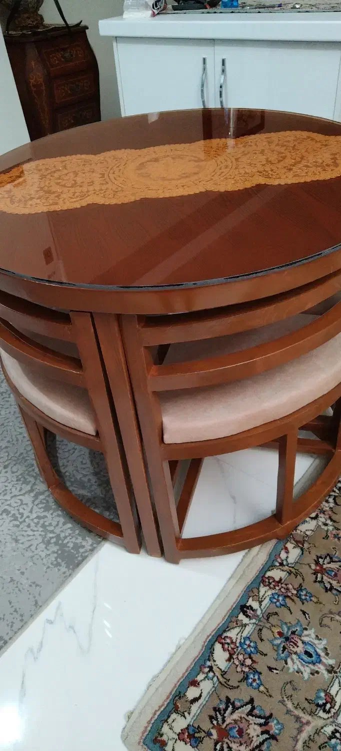 میز صندلی گرد کم جا|میز و صندلی غذاخوری|تهران, فدک|دیوار