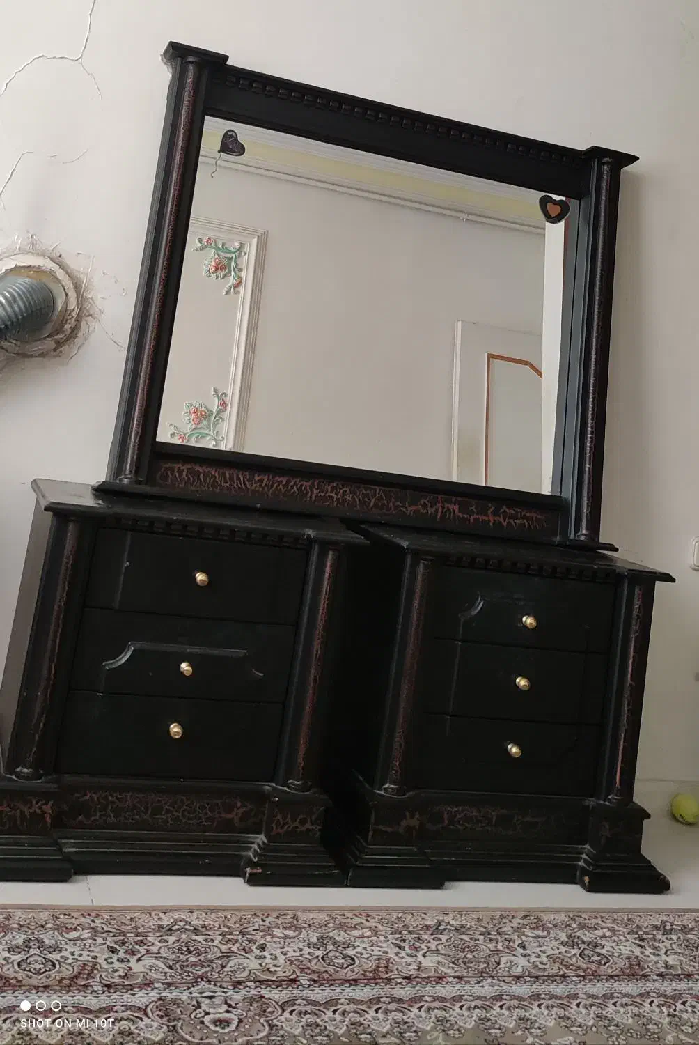 آینه و کشو چوبی|جاکفشی، کمد، دراور|رشت, حسین آباد|دیوار