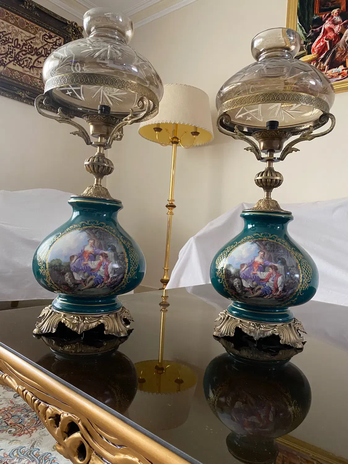 چراغ لاله چینی برنز|لوستر و چراغ آویز|پردیس, فاز ۸|دیوار