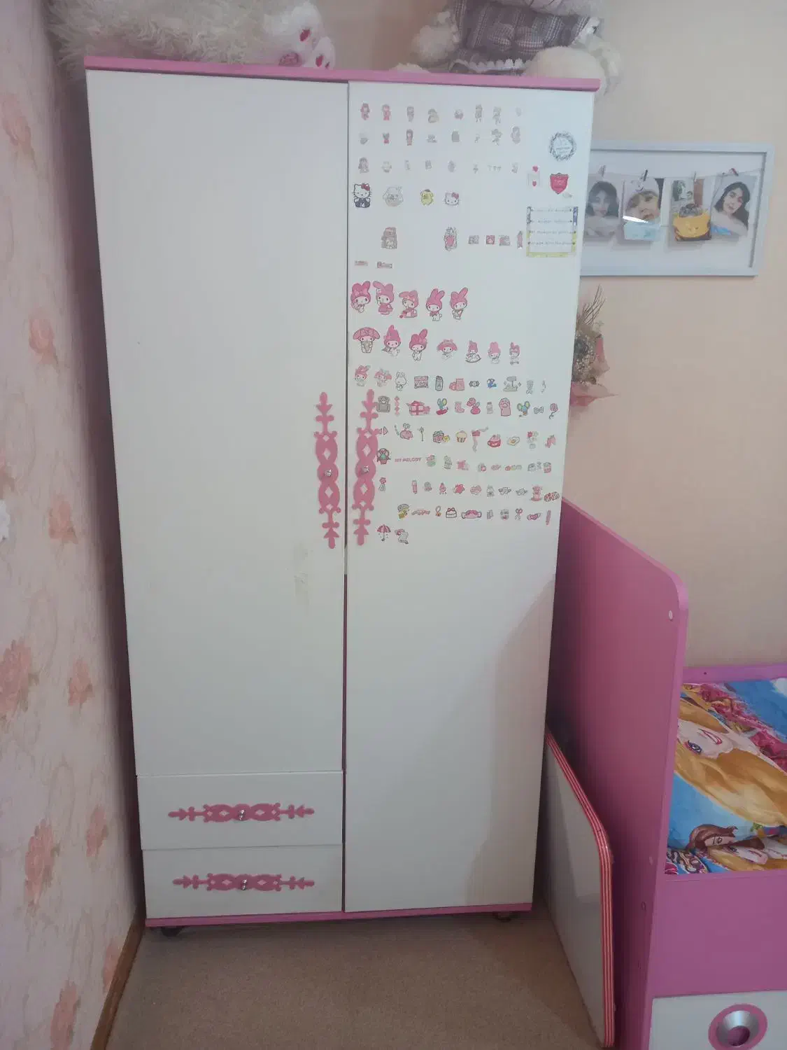 سرویس خواب دخترانه همراه با تشک|تخت و سرویس خواب|مسجد سلیمان, |دیوار