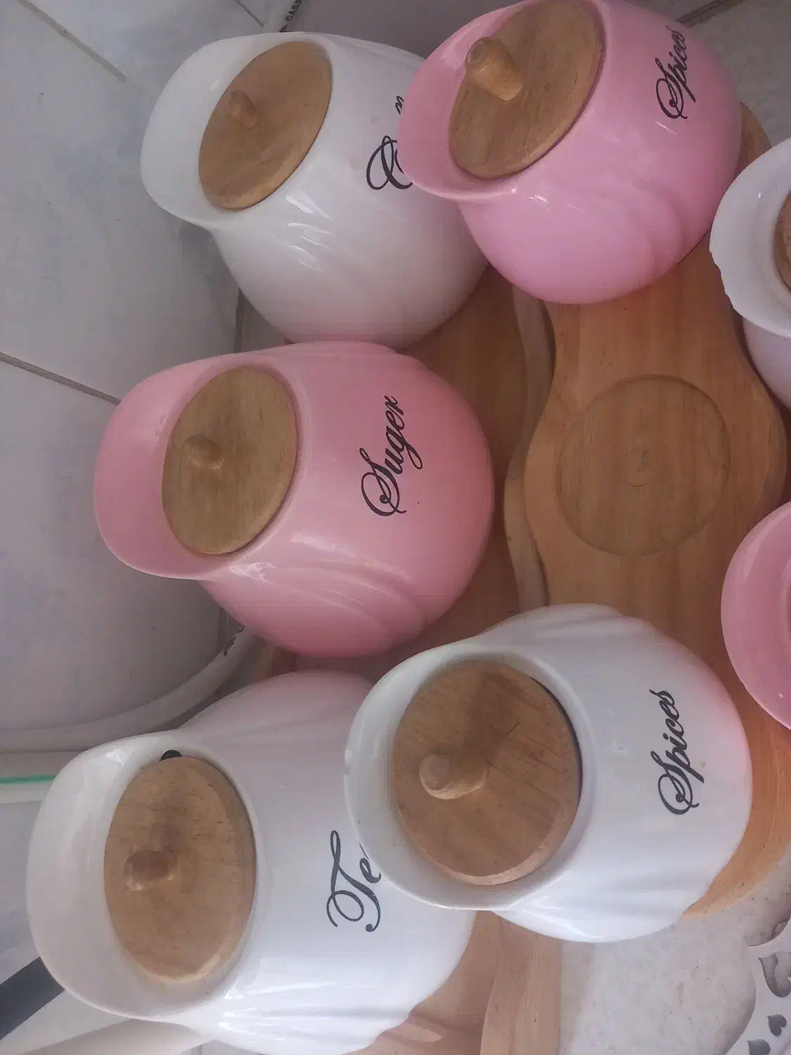 پاسماوری ۷تیکه سفیدصورتی|ظروف سرو و پذیرایی|اراک, |دیوار