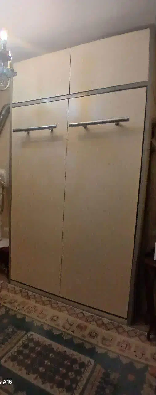 تخت خواب کم جا چوب جمع شو|تخت و سرویس خواب|فشم, |دیوار