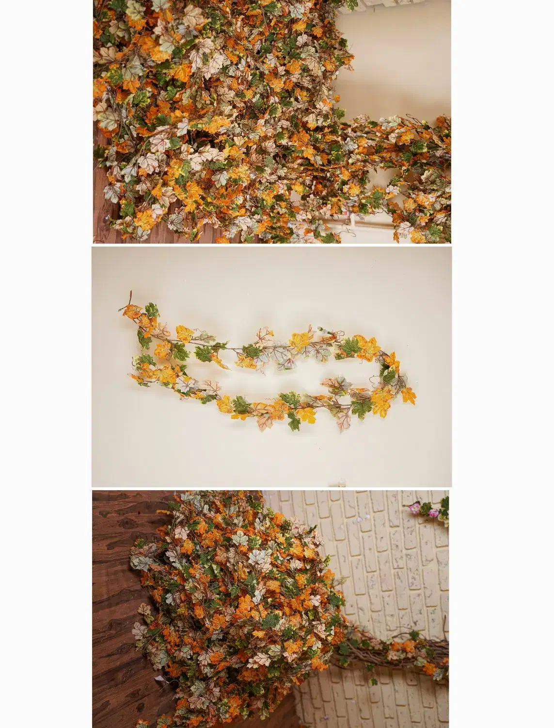 برگ پاییزی و تزئینات کریسمس|گل مصنوعی|کردکوی, |دیوار