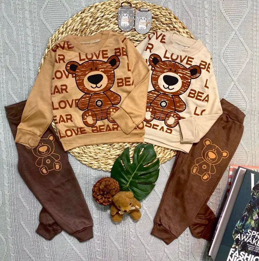 عمده تولیدی - بلوز شلوار کرم قهوه ای پسرانه|کفش و لباس بچه|گرگان, |دیوار