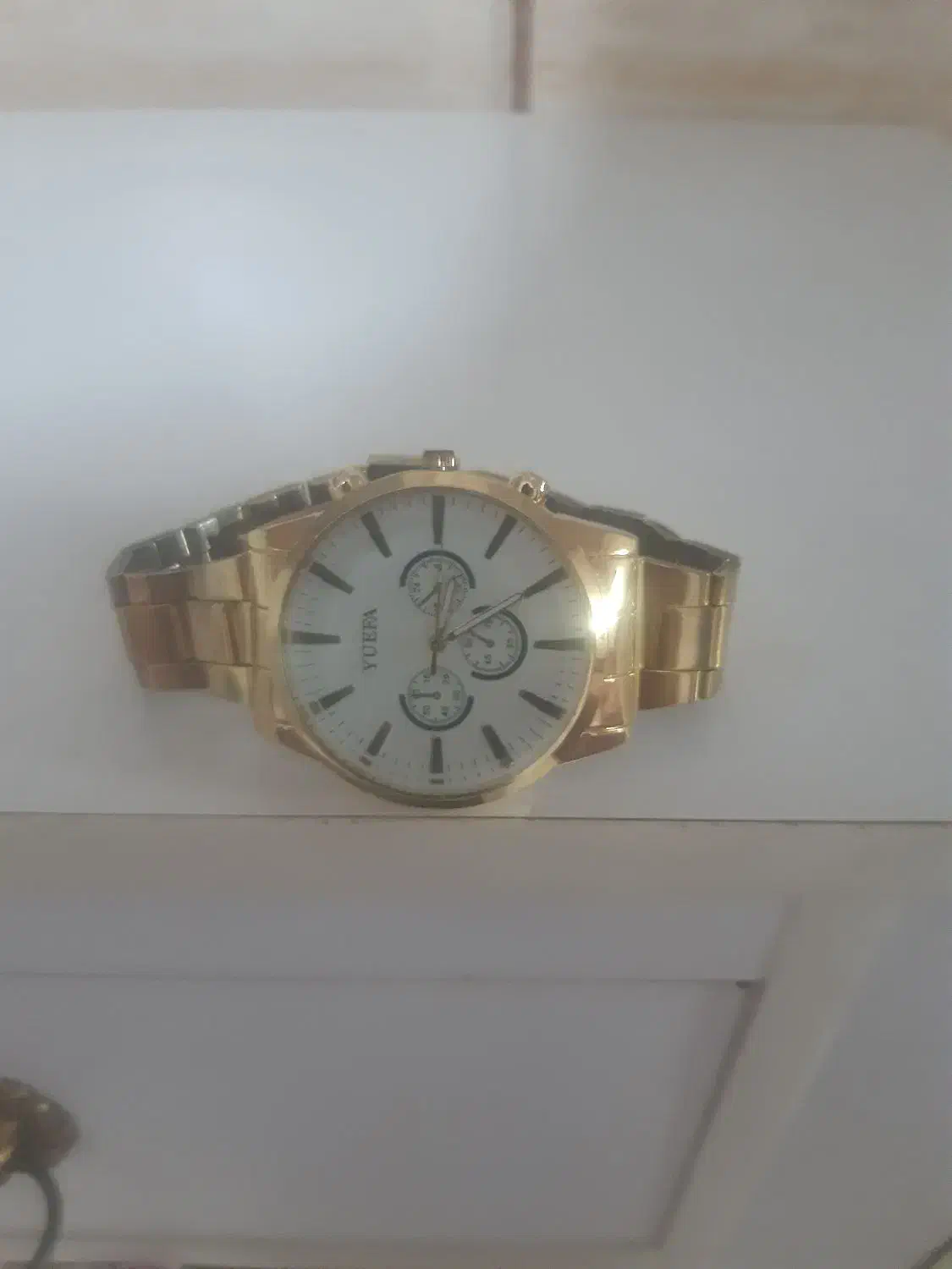 ساعت مچی مردانه طلایی|ساعت|میانه, |دیوار