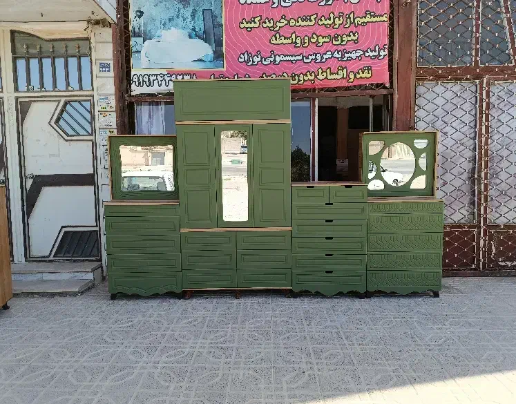 کمد دراور میز آرایش سبز چمنی تمام چک|جاکفشی، کمد، دراور|زنجان, |دیوار