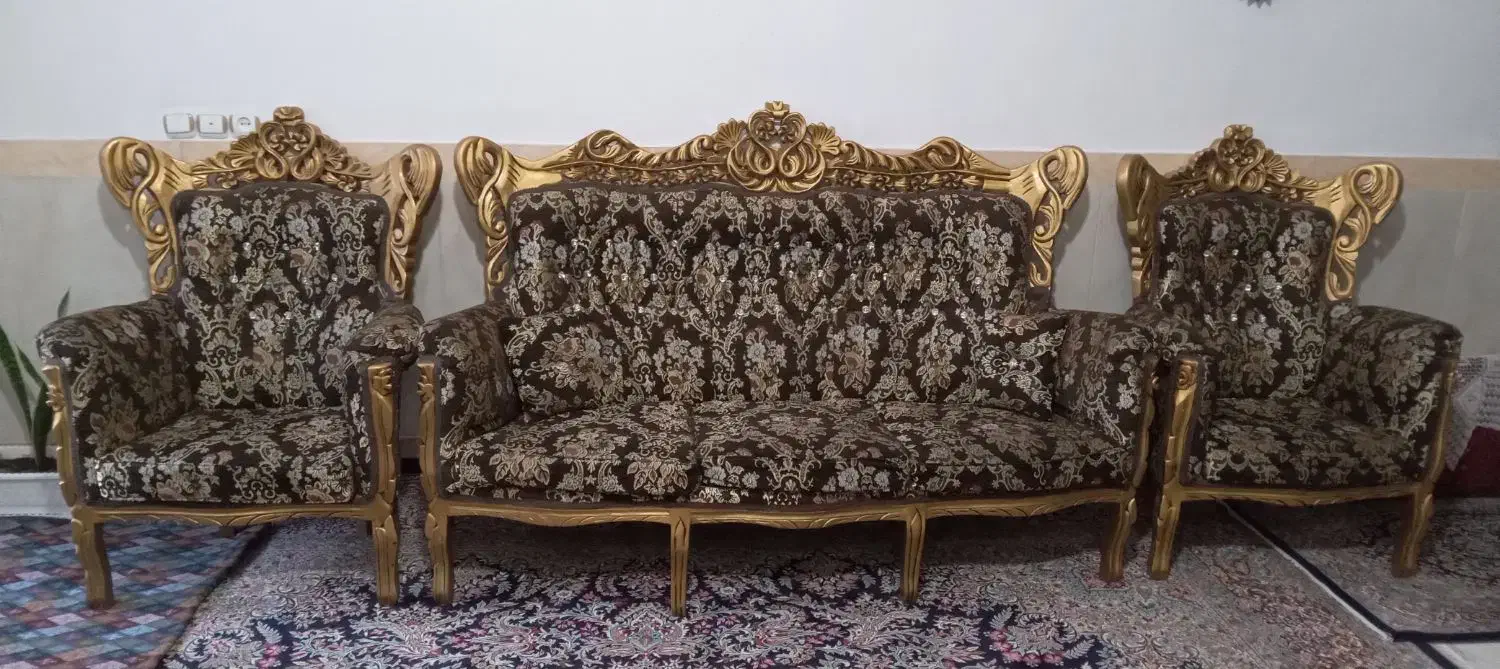 مبل پایه استیل ۹نفره|مبلمان خانگی و میز عسلی|کرمانشاه, |دیوار