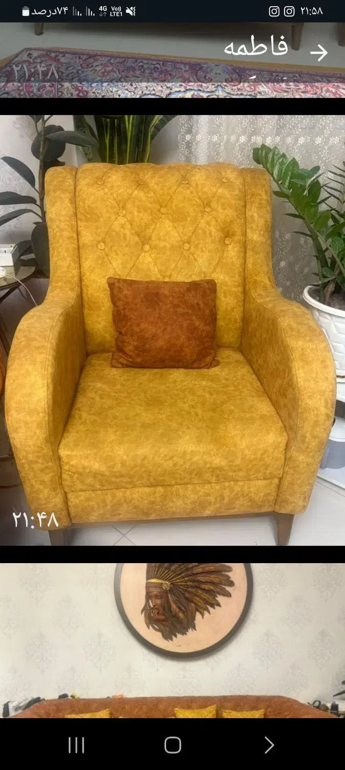 فروش یک دست مبل راحتی با میز وسط|مبلمان خانگی و میز عسلی|شاهینشهر, عطار|دیوار