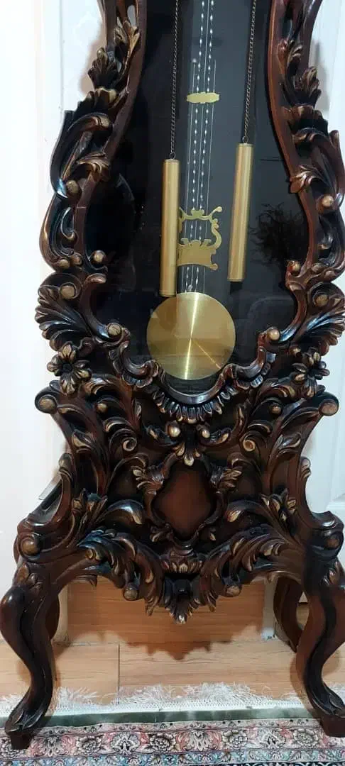 ساعت ایستاده چوبی منبت کاری شده نو نو|ساعت دیواری و تزئینی|بندرعباس, |دیوار