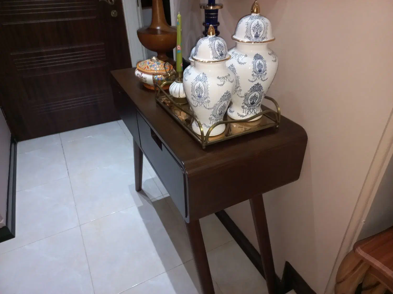 میز کنسول چوب دراور میز|بوفه، ویترین، کنسول|امیرکلا, |دیوار