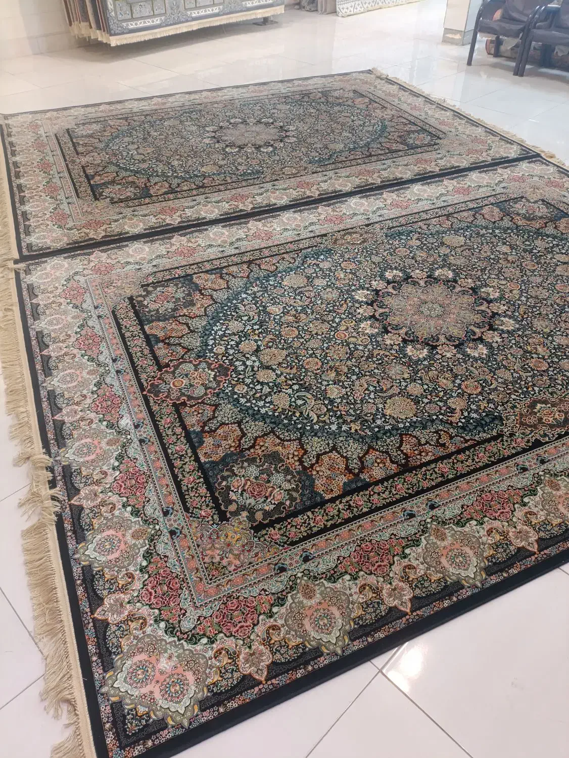 دوتخته فرش ۹متری ۱۲۰۰شانه تراکم۳۶۰۰ ده رنگ|فرش|کرمانشاه, |دیوار