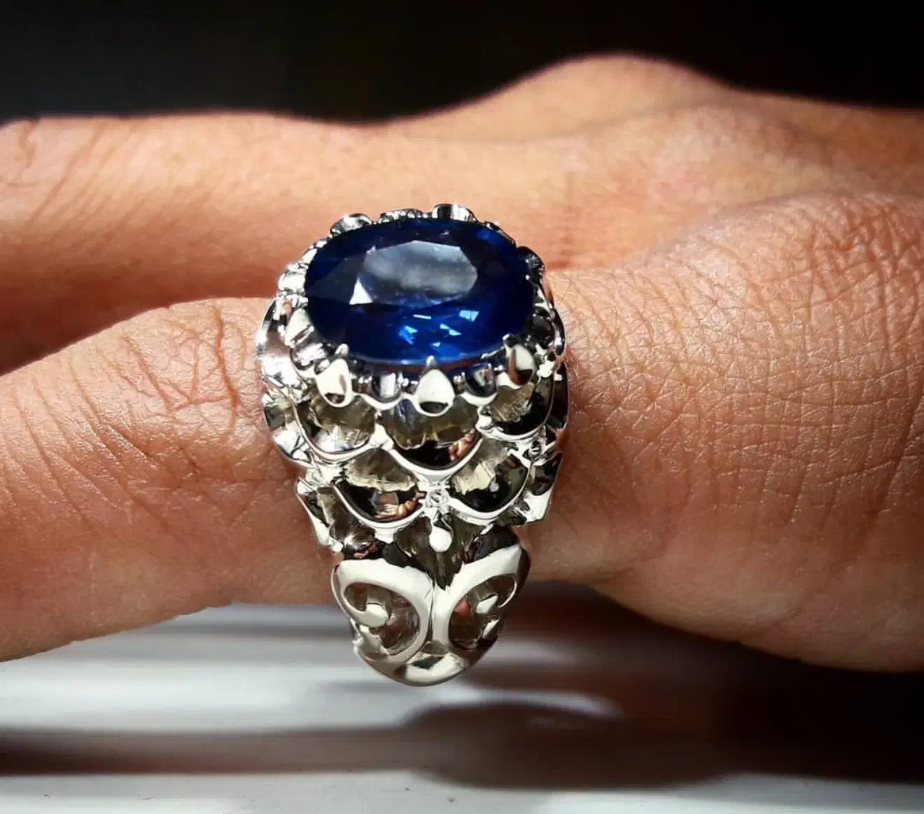 انگشتر فدیوم دست ساز سنگ توپاز لندن بلو نعیم قاسمی|جواهرات|تهران, قیطریه|دیوار