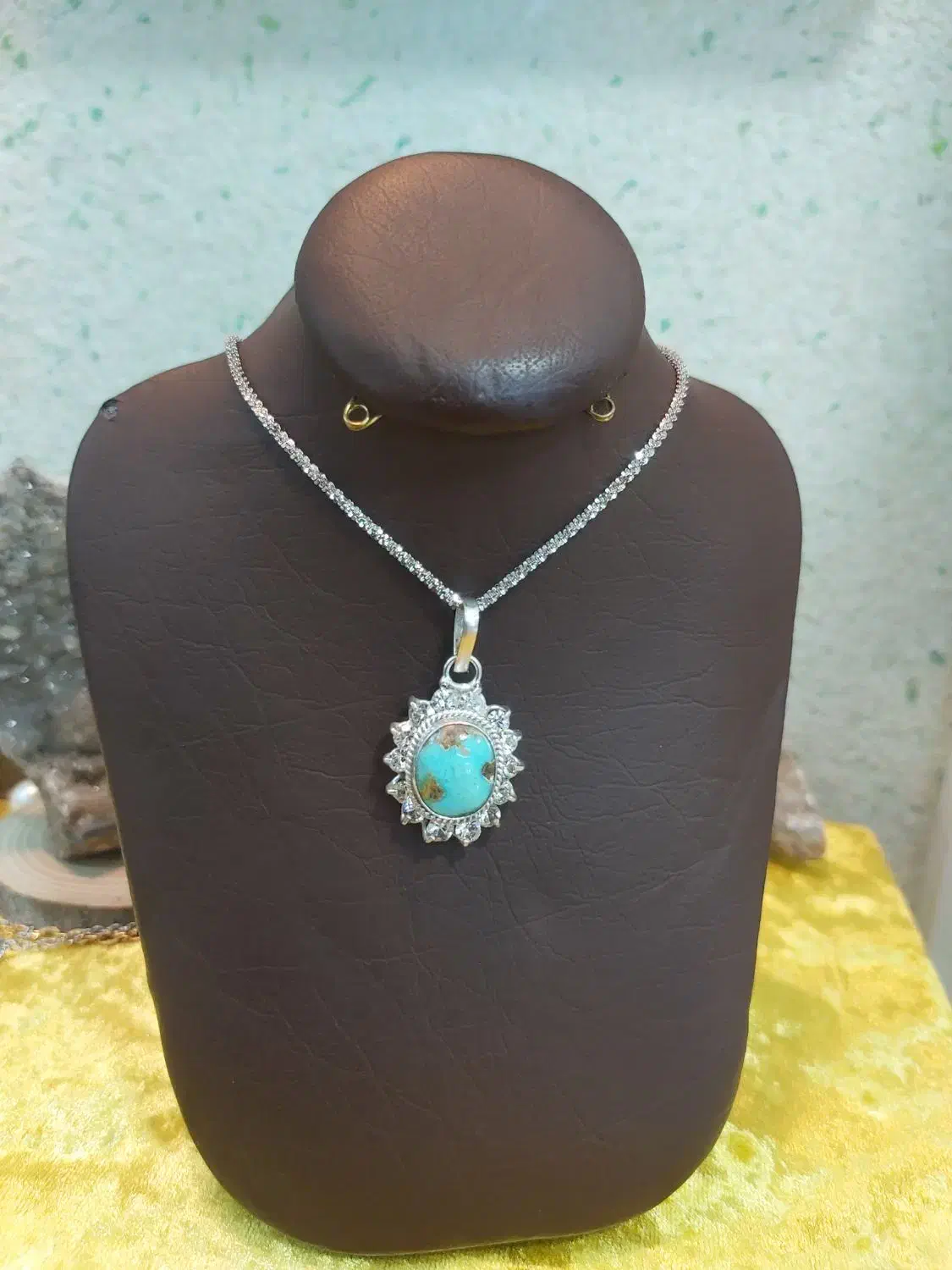 گردنبند فیروزه قاپ نقر.ه|بدلیجات|کرمانشاه, |دیوار