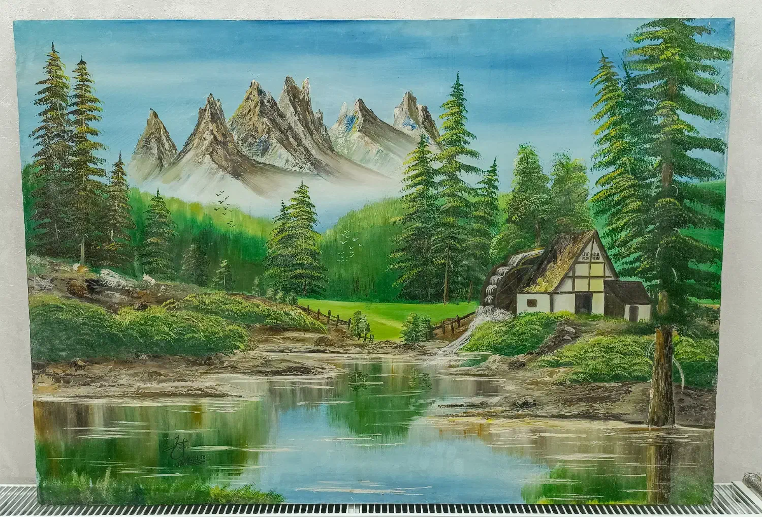 تابلو نقاشی رنگ و روغن منظره کوهستانی|تابلو، نقاشی، عکس|برخوار, |دیوار