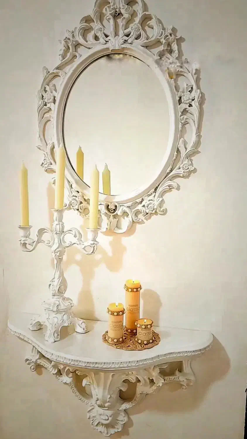 آینه، یک جفت شمعدان و کنسول|آینه|رشت, کوی حسینی|دیوار