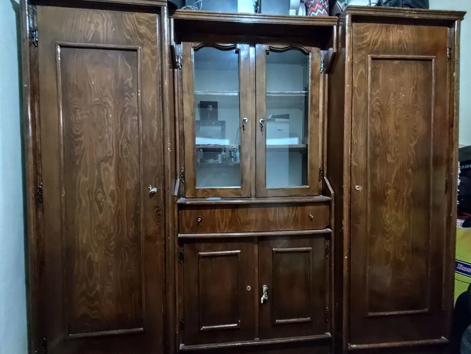 کمد سه تکه ویترین دار و دراور هفت کشو|جاکفشی، کمد، دراور|کرج, کرج نو|دیوار