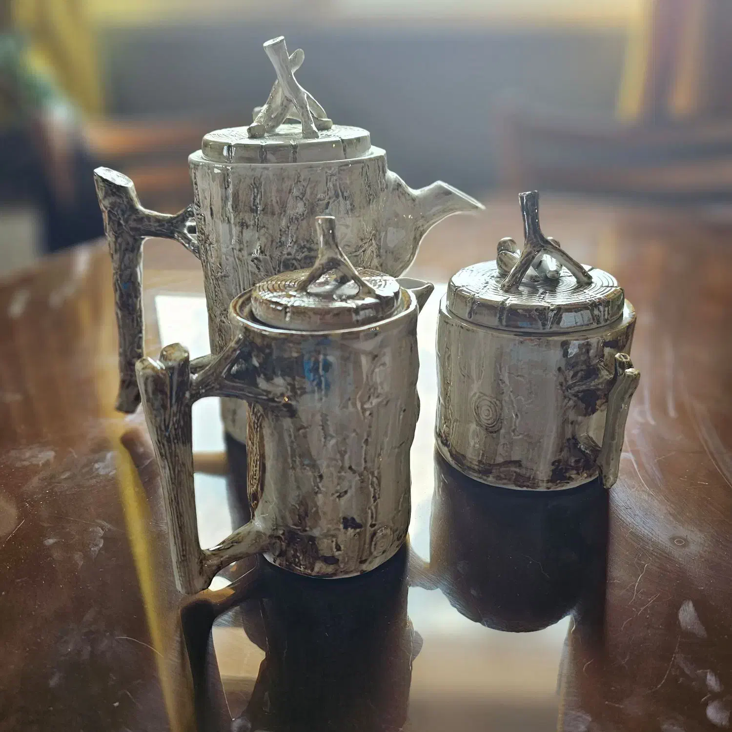 قوری و قندان دکوری طرح درخت|مجسمه، تندیس، ماکت|اراک, |دیوار