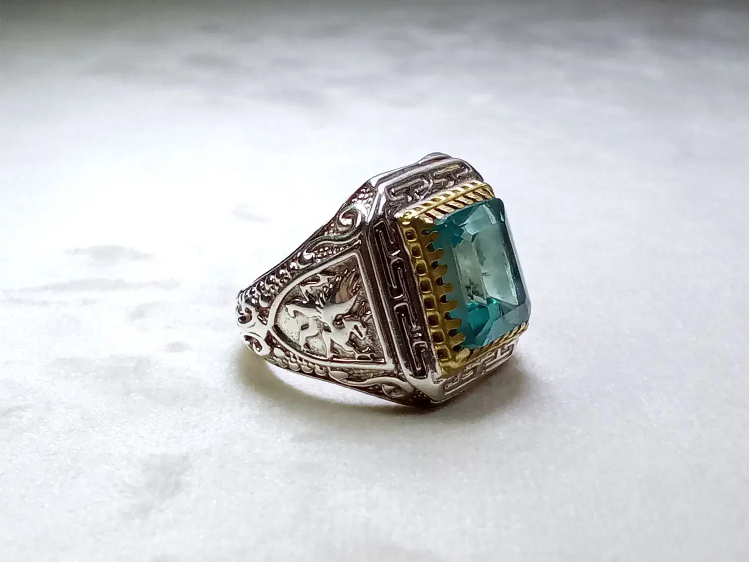 رکاب نقره مردانه با نگین توپاز تراش جواهری|جواهرات|اندیشه, اندیشه فاز ۵|دیوار