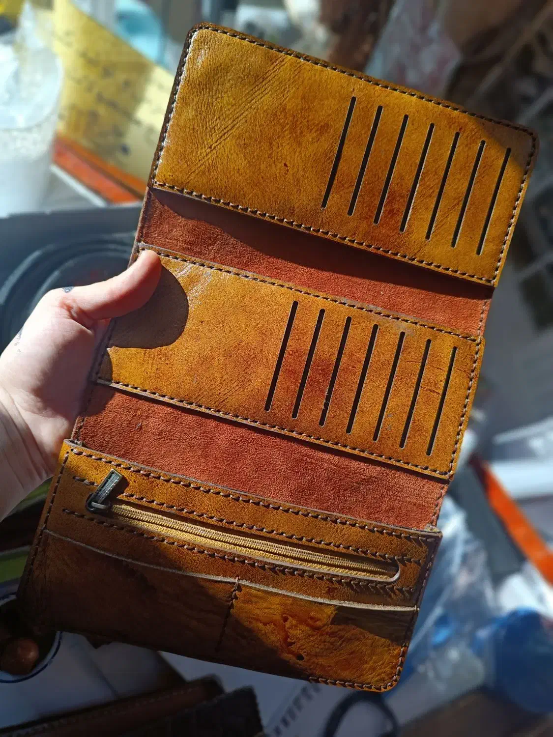 کیف پول چرم دست دوز|کیف، کفش، کمربند|ساوه, |دیوار