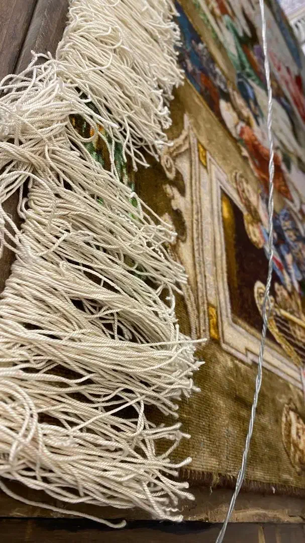 تابلوفرش دستبافت فرانسوی تبریزچله ابریشم۸۰*۱۲۰|تابلو فرش|تهران, سجاد|دیوار