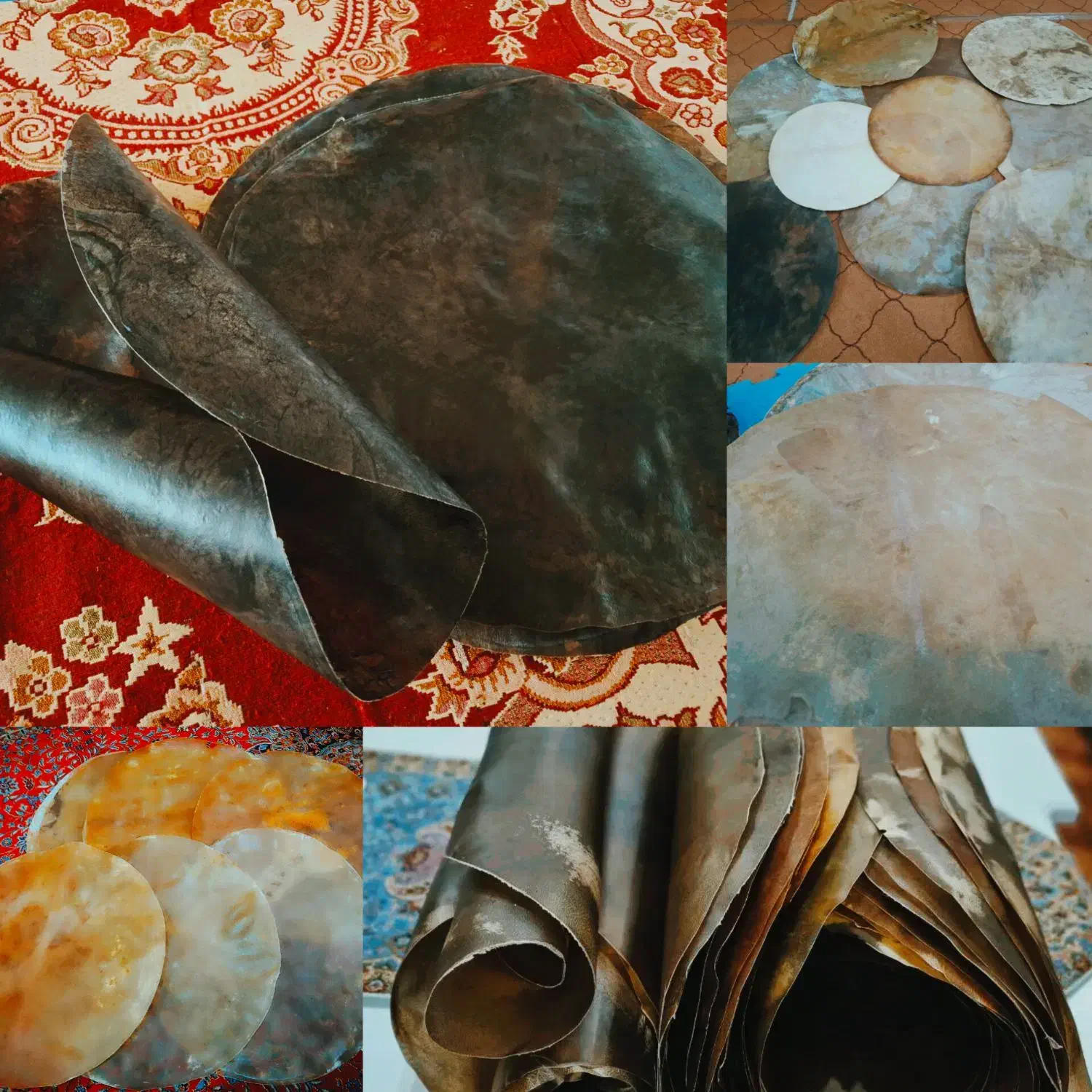 پوست تنبک و تمپو وضرب زورخانه بانگو تومبا|سازهای سنتی|میبد, |دیوار