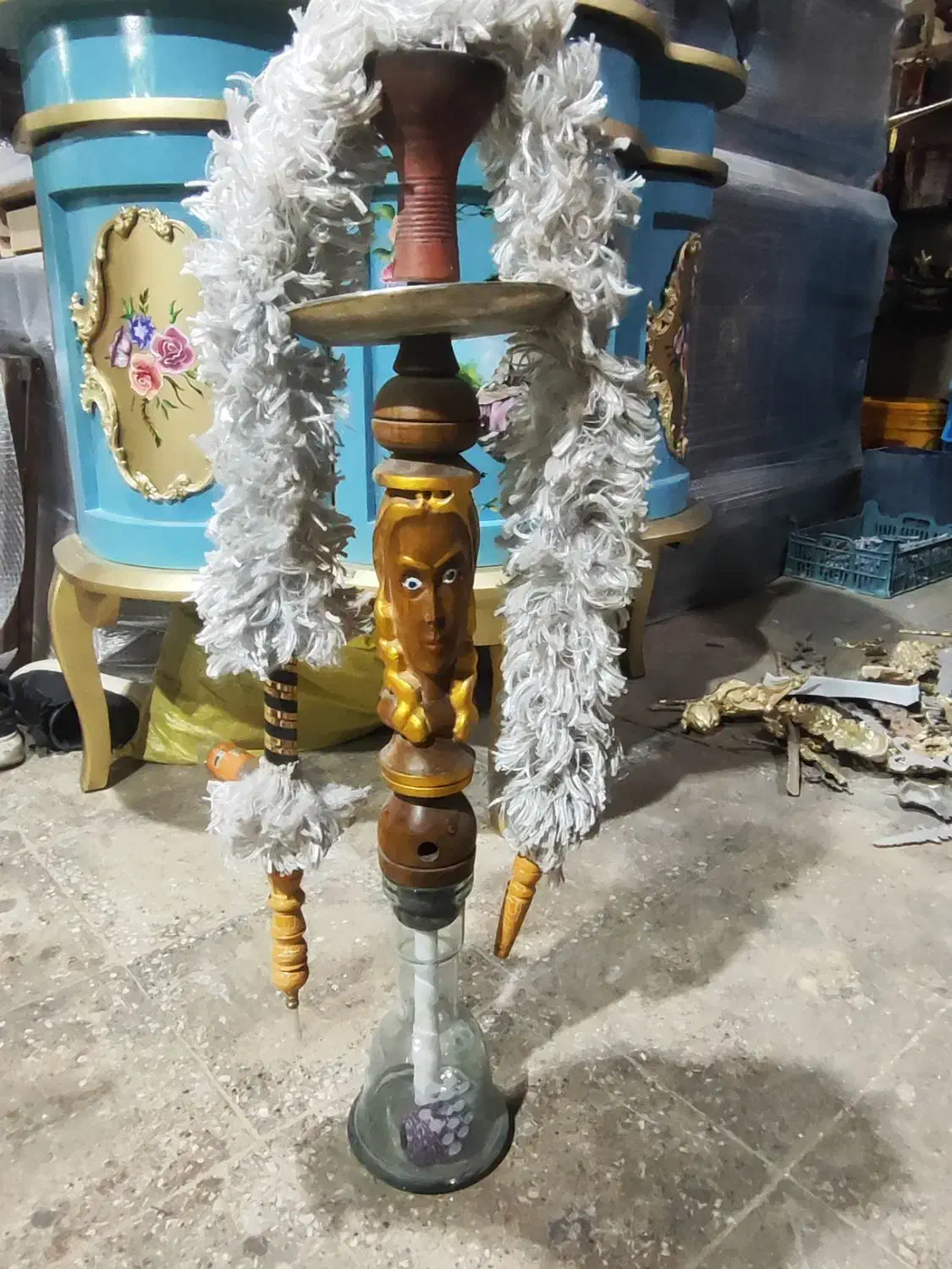 قلیان چوبی معاوضه با پرنده|کلکسیون و سرگرمی|بومهن, |دیوار