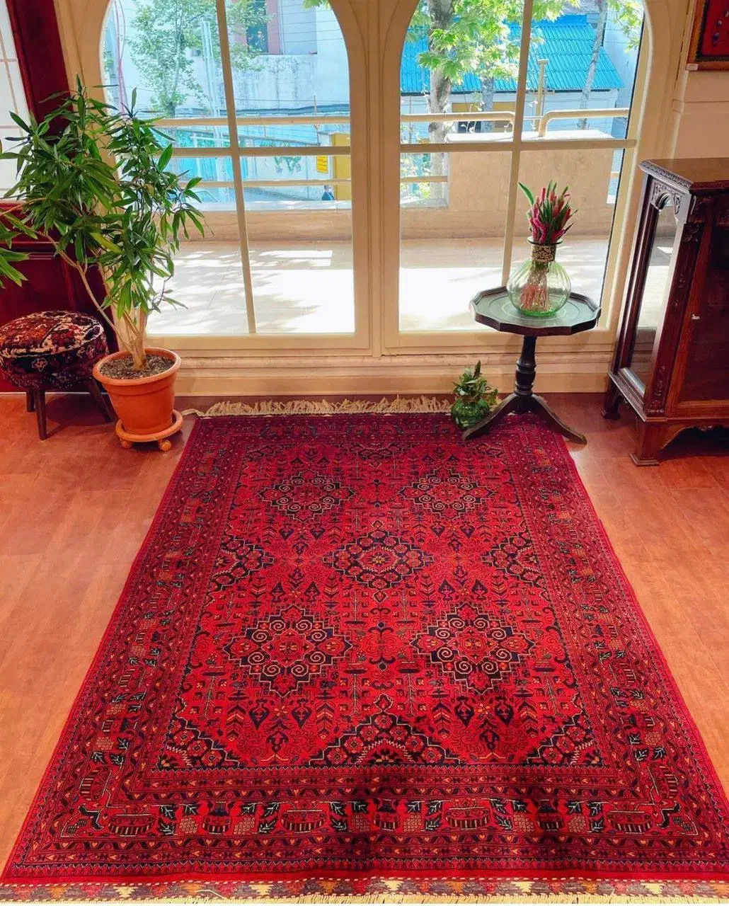 انواع فرش های دستبافت افغان نو در رنگ  اناری و سبز|فرش|تهران, بازار|دیوار