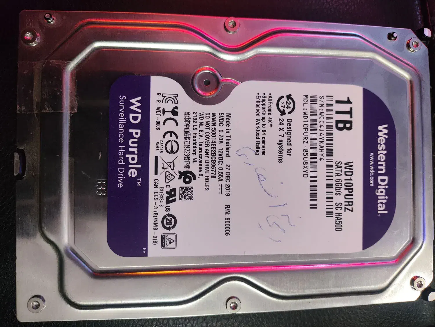 هارد اینترنال ۱ ترا بنفش HDD 1TB WESTERN|قطعات و لوازم جانبی رایانه|فردوسیه, |دیوار