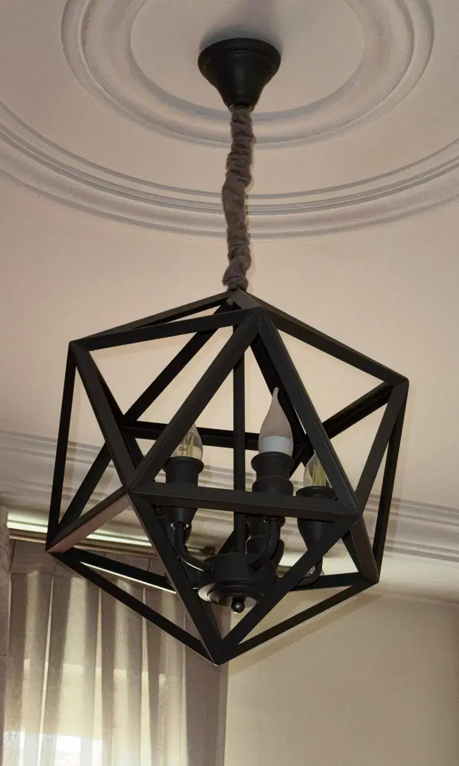 لوستر فلزی طوسی|لوستر و چراغ آویز|تهران, فدک|دیوار