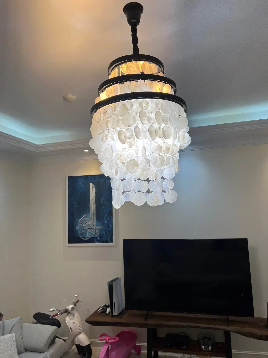 لوستر مدرن صدفی|لوستر و چراغ آویز|تهران, جنت‌آباد جنوبی|دیوار