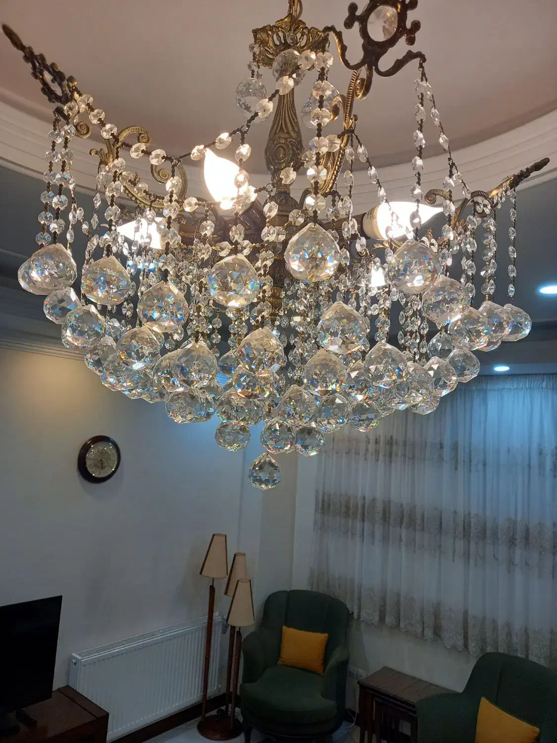 لوستر پنج شاخه|لوستر و چراغ آویز|ری, فیروزآبادی|دیوار