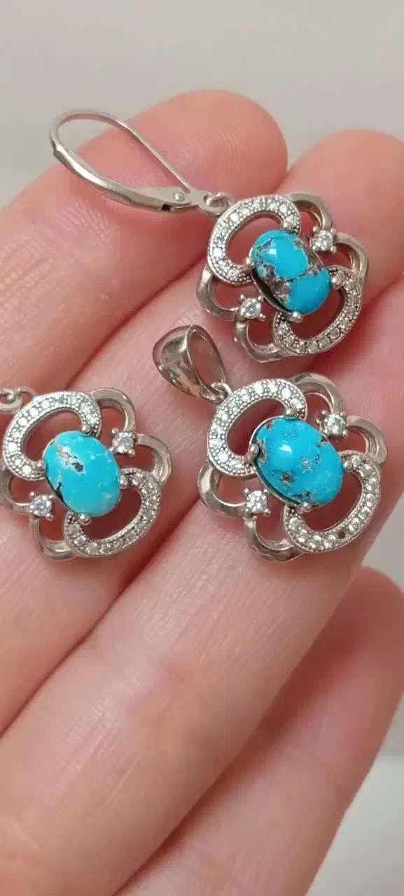 نیم ست نقره عیار ۹۲۵|جواهرات|زاهدان, |دیوار