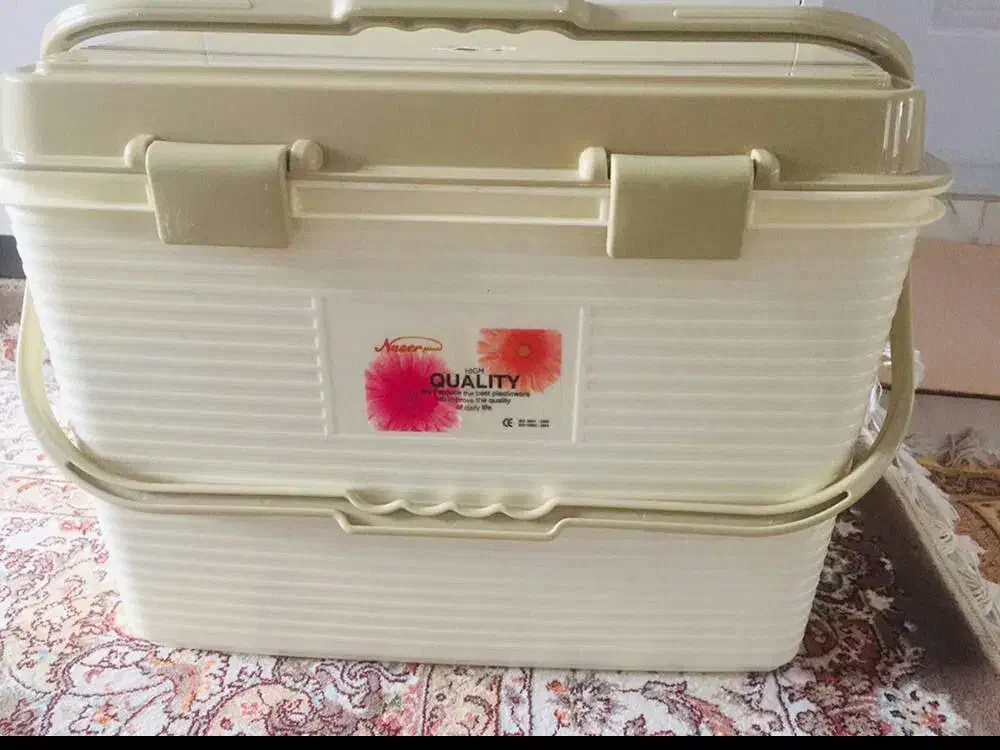 سطل مستطیلی طرح زنبیل|ظروف نگهدارنده، پلاستیکی، یک‌بارمصرف|بانه, |دیوار