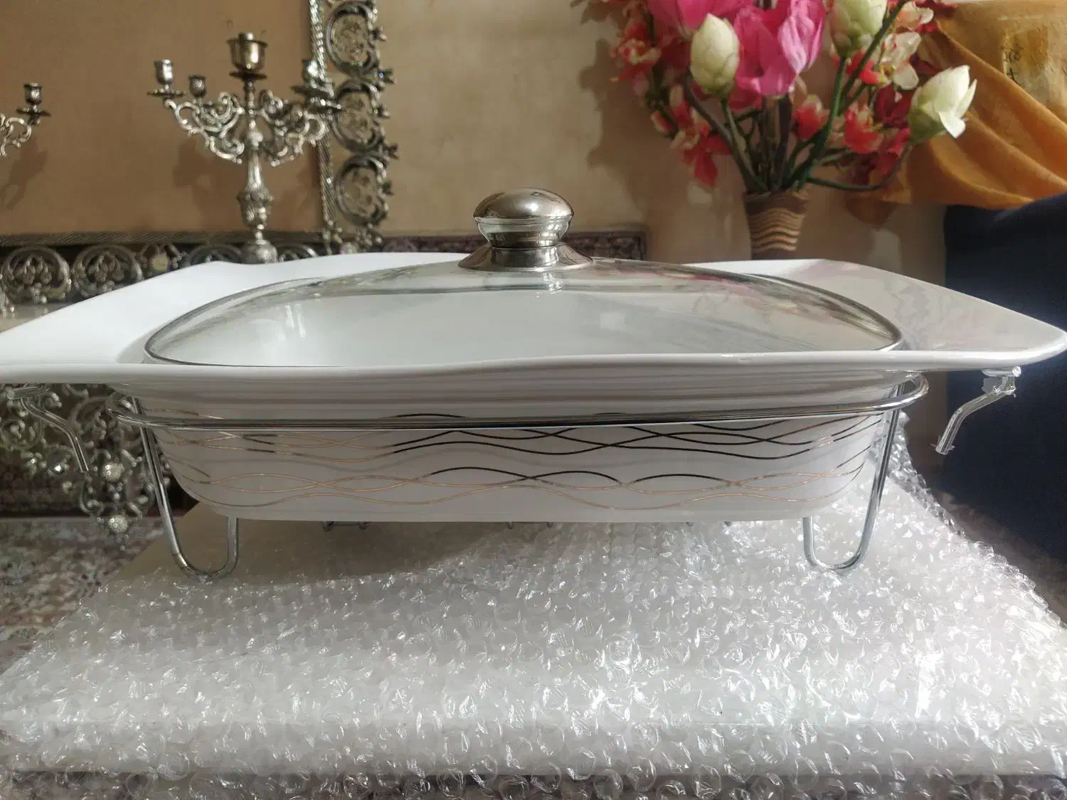 سوفله خوری چینی با وارمر سه شعله|ظروف سرو و پذیرایی|فردیس, شهرک ارم|دیوار