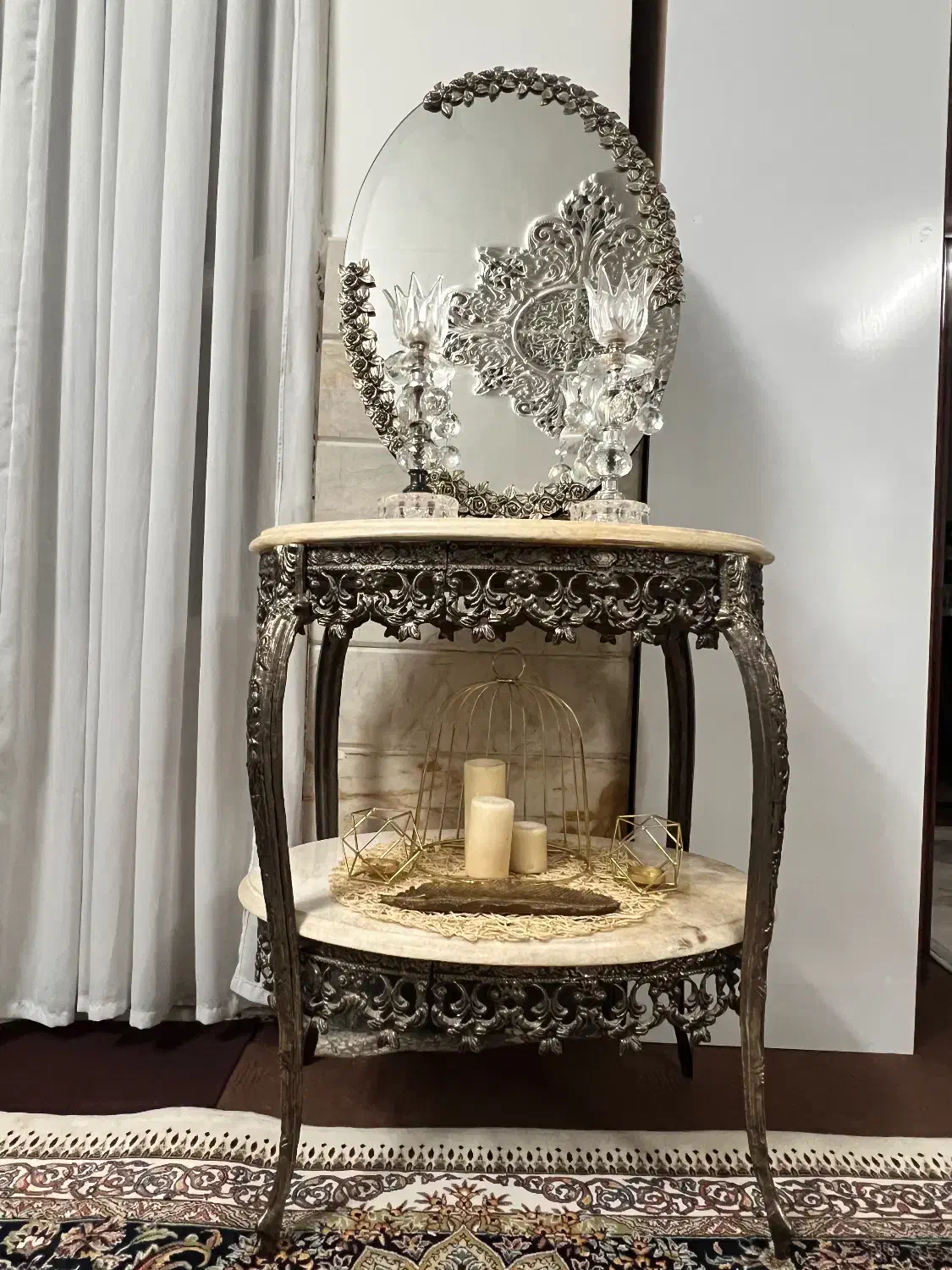 آیینه و شمعدان جهیزیه|آینه|ری, دیلمان|دیوار