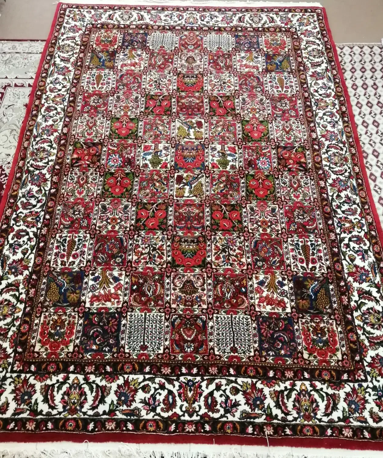 قالی دستباف 6 متری خشت چالشتر|فرش|بن, |دیوار