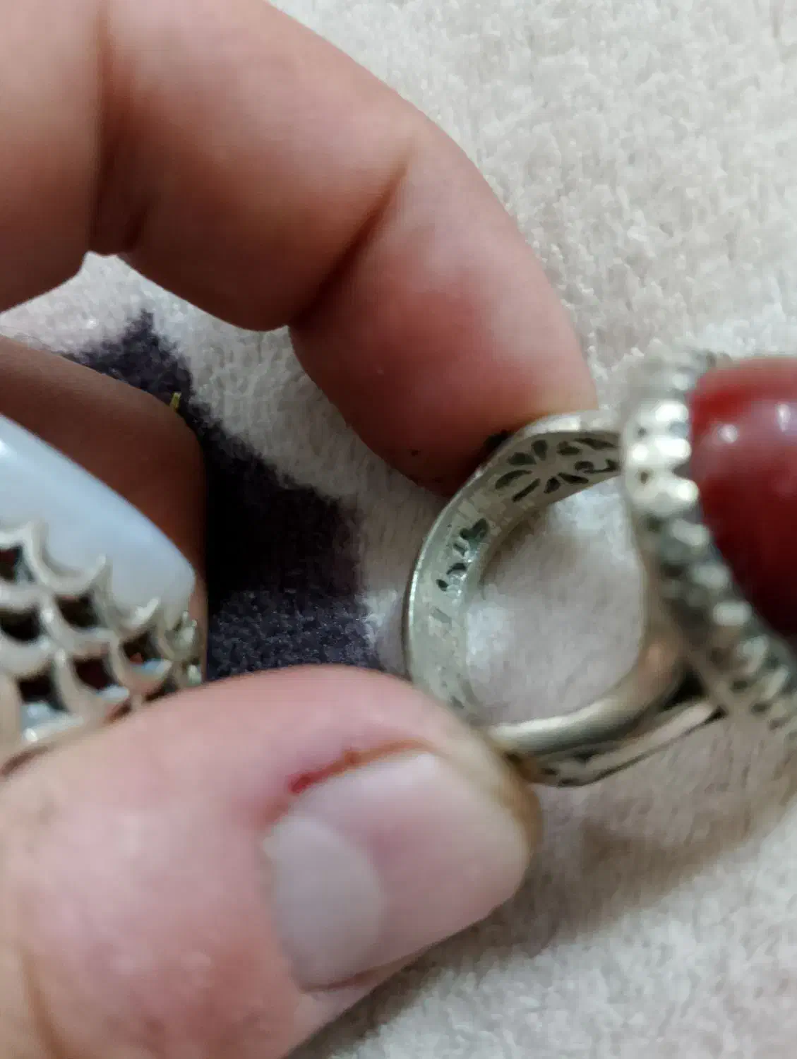 پنج عدد انگشتر نقره طاها مال پدر پدر بزرگم هست|جواهرات|ارومیه, |دیوار