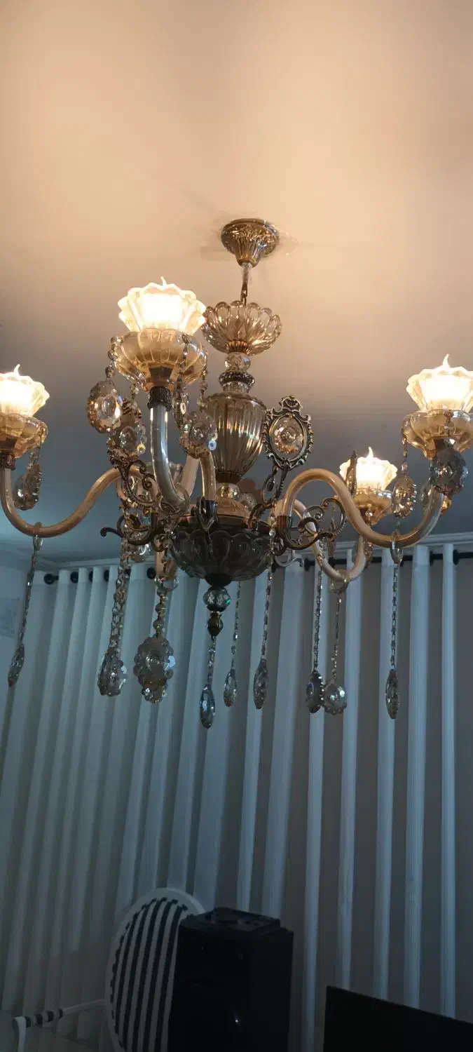 لوسترکلاسیک پنج شاخه|لوستر و چراغ آویز|گلبهار, نوبهار|دیوار