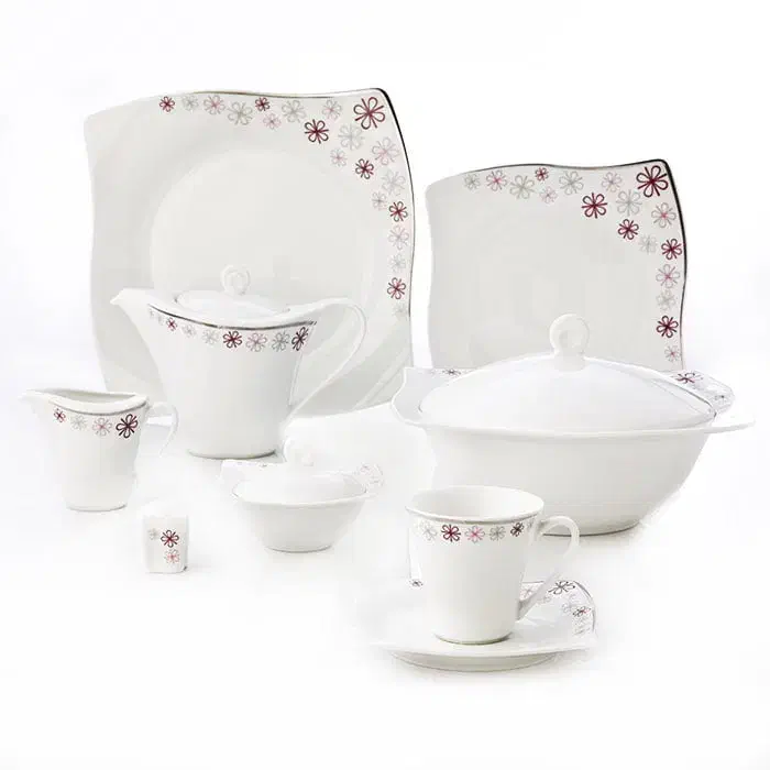 چینی ۱۸ نفره زرین طرح تینا|ظروف سرو و پذیرایی|تالش, هشتپر|دیوار